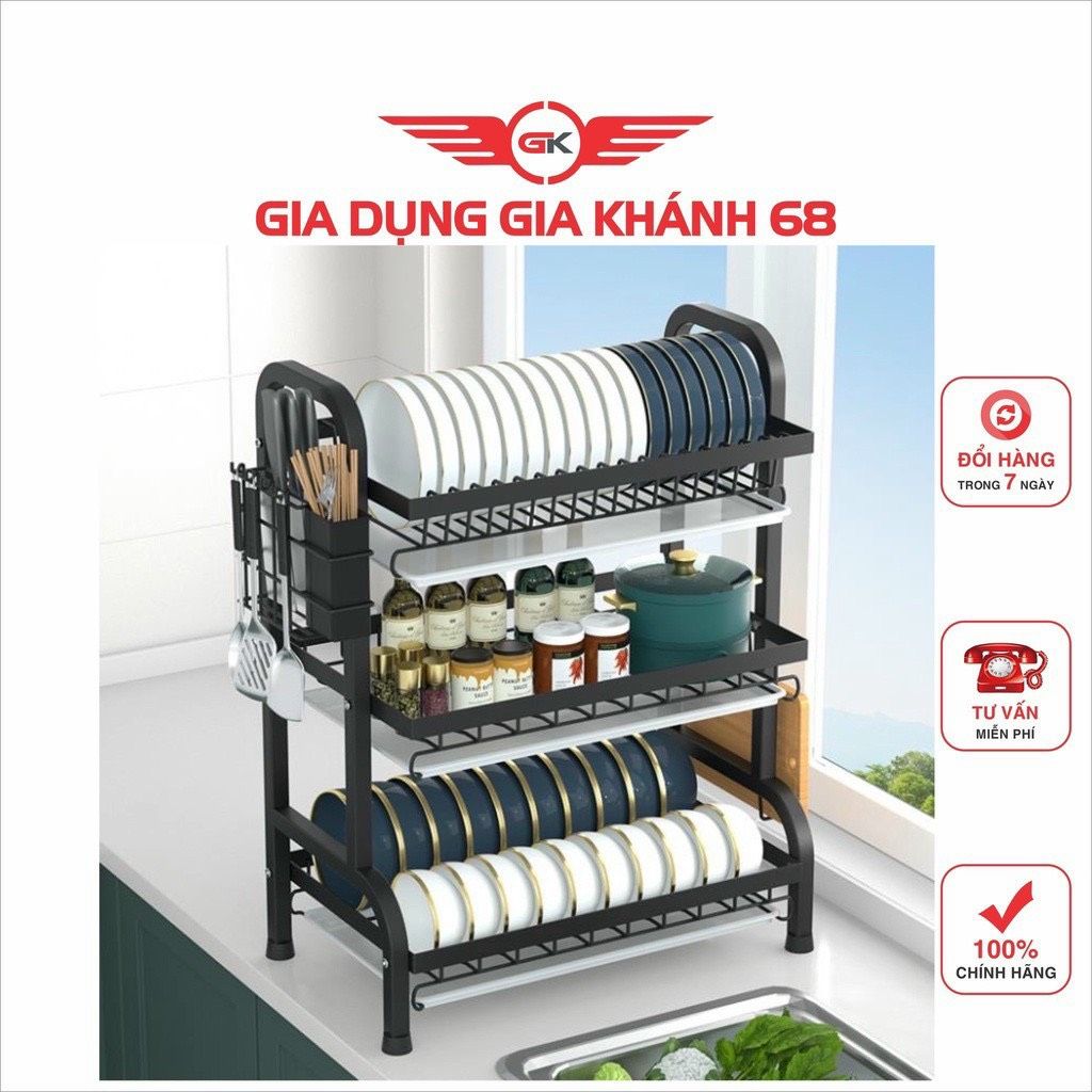 Giá úp bát đĩa 3 tầng